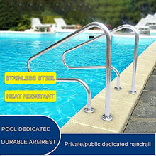 MSHOSAC Sturdy Pool Safety Handrails Pool Rail Pool Railing Handrail Swimming Pool Hand Rails 2 PCS,Premium 304 Stainless Steel Pool Safety Handrails for Inground Pool Entry - Easy Mount