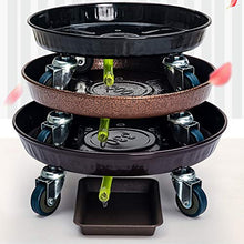 QUANGJN Plant Stand Planter Caddy Heavy Duty with Rubber Wheels,Planter Caddies Round ?Large Flower Pot Mover Plant Dolly Holder Planter Trolley Caster Black-25Cm/,Brown1-33cm/13inch