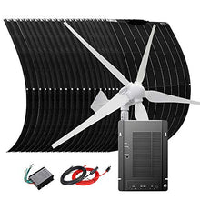 3000W Wind Solar Power Kit: 1000W 48V Wind Turbine Generator + 20pcs 100W Flexible Solar Panel with Honeycomb Surface + 40A MPPT Charge Controller + Cables