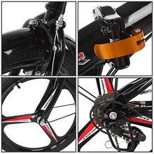 HUUH Folding Bikes for Adults 20" 7 Speed City Folding Compact Bike Bicycle Urban Commuter Black