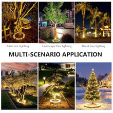QICBYING Solar LED Tree Ring Lights, Outdoor Landscape Spotlight, Tree Hug Spotlight, IP65 Weatherproof Solar Powered Garden Lighting, for Palm, Orchard Trees, Yard Lighting(White Light,96W)