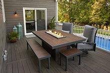 Outdoor GreatRoom Co Propane Fire Pit Dining Table - Kenwood Gas Fire Pits for Outside Patio - 80 Inch Composite Decking Large Dining Height Firepit Fire Table with Glass Tabletop Cover, 80,000 BTU
