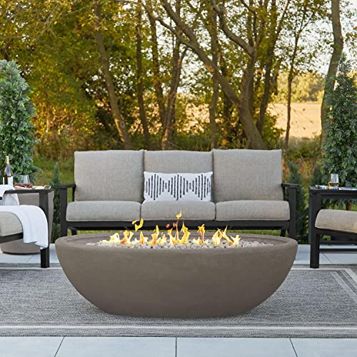 Lakeview Creekwood 58-Inch Oval Natural Gas Fire Bowl - Glacier Gray - (Ships as Propane w/NG Conversion Kit) - SC-592NG-GLG