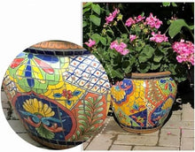 XYIANG Hand-Painted Ceramic Flower Pot Spain Round Classical Outdoor Large Plant Pot Garden Balcony Decor Landscape Vase Container Pots for Villa Corridor Aisle Colorful Planter(Green-51CM)