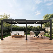 12 x 20 FT Aluminum Louvered Pergola, Outdoor Pergola with Adjustable Roof, Heavy Duty Metal Gazebo with Integrated Drainage System for Patio, Deck, Garden and Backyard