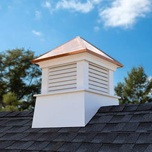 Good Directions Vinyl Manchester Louvered Cupola with Copper Roof, 16" x 32", White