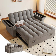 WDYLWFHW 65" Modern Dark Gray Velvet Foldable RV Love Seat Sofa