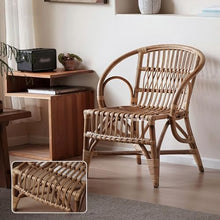 LIAN16PENG Wicker Chairs Rattan Dining Chair & Leisure Chair - Vintage Style, Seating Fou Indoor & Outdoor Use, Garden, Patio, Balcony, Deck Patio Chair