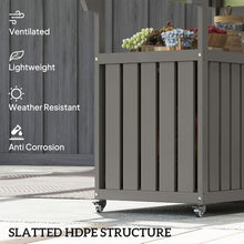 Amgalers 45.7" Outdoor Kitchen Cart, Prep Table with Stainless Steel Top, Storage Cabinet, Wheels & Hooks for Patio, Backyard BBQ & Parties(Dark Gray)