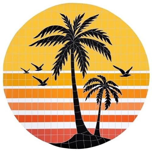 Artistry in Mosaics Sunset Palms Ceramic Swimming Pool Mosaic