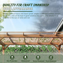 12' x 10' Outdoor Wooden Pergola - Fir Wood Grape Trellis for Garden, Patio & Backyard,Rustic Climbing Plant Support with Stakes Kit (144"x120")