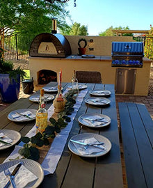 Authentic Pizza Ovens Maximus Prime Arena Portable Wood-Fired Pizza Oven Black, Handmade in Portugal, Stainless Steel Chimney, Pizza Peel, Thermometer, Extra Floor Tile & Baking Dish Included