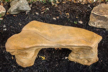 Athena Garden Cast Stone Petrified Rock Bench Set - 3 Piece Commercial Grade Concrete Patio Furniture in Natural Stone Colors