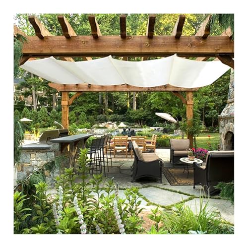HBOOMOEM Wave Canopy Awning，Sliding Wave Shade，U Shape Wave Sail，Waterproof Retractable Cover，Retractable Waterproof Shade Sail，For Use In Gardens, Pavilions, Terraces, Gazebos, Etc.(W:2.5m/8.2ft*L:14