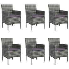 Xolmizyn 7 Piece Patio Dining Set, Outdoor PE Rattan Garden Furniture Table and 6 Chairs with Cushions, Weather-Resistant Backyard Seating for Dining