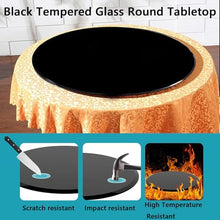 SXKJQER Black Glass Table Top Ø38cm•100cm, Round Glass Top, Tempered Glass, Plate Glass, Replacement Table Top, Flat Circular Sheet Ideal for Patio, Dining, Coffee, Side Table(Size:100CM(40INCH))