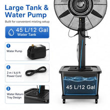 WAMJ AQDY Outdoor Misting Fan with 12 Gal Water Tank and Pump