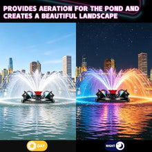 1HP Floating Pond Fountain Aerator With 4 RGB Lights
