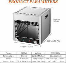 WZUOPG 1450°F Indoor Grill Tabletop Broiler, Portable Steak Cooker, Stainless Steel Outdoor BBQ Machine for Steak, Chicken, Vegetables and Pizza,110V