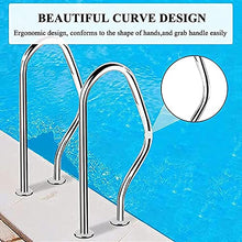 Pool Handrail Handle Grab Rails Swimming Pool Rail Pool Railing Swimming Pool Handrails for Inground Pool Entry Safety Grips Ramp Railings,Easy-to-Assemble Spa Handrails