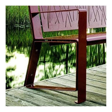 tanyunji001 Garden Benches Steel Openwork Garden Backrest Bench with Armrests for Outdoor Balcony(Small)