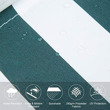 Diensweek 10'x8' Patio Awning Retractable, Fully Assembled Manual Commercial Grade - Quality 100% 280G Ployester Window Door Sunshade Shelter - Deck Canopy Balcony P100 Series (Green/White Stripes)