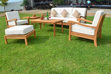 WholesaleTeak New Luxurious 6 Piece Teak Sofa Set - 3 Seater Sofa, 2 Lounge Chairs, 1 Ottoman, 1 Coffee Table and 1 End Table - Furniture only - Napa Collection #WHSSNP