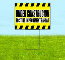 Under Construction Exciting Improvements (18" x 24") Yard Sign, Quantity Discounts, Multi-Packs, Includes Metal Step Stake, Bandit, New, Advertising, USA