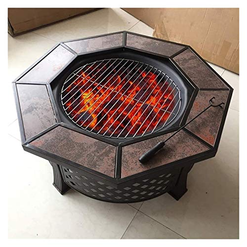 Fire Pits Outdoor Wood Burning Outdoor Fire Large Bonfire Wood Burning Patio Coal Grill Firepit for Outside Grill Charcoal Smokeless Grill with Spark Screen with Cover BBQ Cooking for Outside Camping
