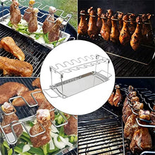 OEKFVCHVZ 14 Slots Stainless Steel Metal Roaster Stand for Smoker Grill Oven, Dishwasher Safe, BBQ, Picnic