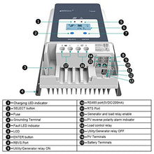EPEVER 80A MPPT Solar Charge Controller 12/24/36/48VDC Automatically Identifying System Voltage with MT52 Remote Meter & Temperature Sensor RTS & Communication Cable RS485