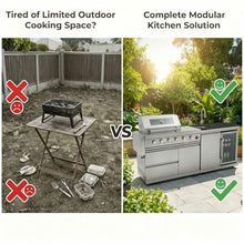 84 Inch Outdoor Kitchen Island, 6-Burner 75300 BTU Propane Gas Grill with Refrigerator, Sink, Wine Cooler, Granite Countertops and Rotisserie Kit, Stainless Steel Barbecue Bar for Patio, Silver