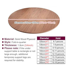 Blazea Fold-in-Quarter Round Table Top, Dining Banquet Table Without Legs, Temporary Wood Folding Table Top Only, Storable Family Large Circle Table(120 cm (47 inch))