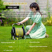 JTYMZYY Hose Reel Cart, Wall Mounted Garden Hose Reel, Outdoor Portable Hose Storage Rack (Hose Reel+25m Pipe)