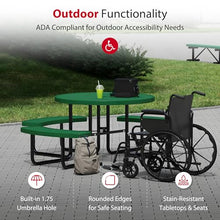 Leisure Craft 46" ADA Round Metal Picnic Table, Made in USA