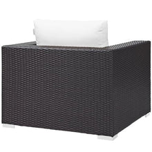 Home Square 2 Piece Rattan and Aluminum Outdoor Patio Chair Set - Espresso/White