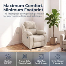 Trygoal Manual Single Lounge Recliner Chair with Adjustable Backrest, Beige