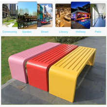 ARMERI Outdoor Garden Benches, Sunbathing, Park Bench, Patio, Pool, Lawn, Outdoor Furniture, Backless Metal Bench, Patio Park Bench for Outdoor Beach,Black,150x40x45cm