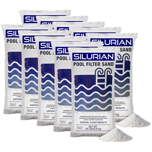 U.S. Silica Silurian 20 Grade Angular Pool Filter Sand, 50 lb Bag, 10-Pack