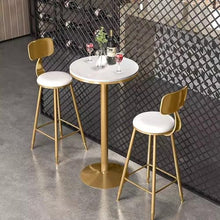 LWZBBGS Outdoor Patio Side Table, Round White Marble Top Table Cocktail Bar Table Restaurant Bistro Table End Table Coffee Meeting Table Conference Table Small Modern Nightstand