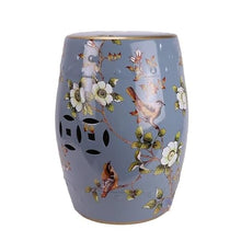 Ceramic Garden Stool Decorative Garden Stools Ceramic Blue And Green Flowers And Birds Shoe Bench Vanity Stool Bathroom Patio Living Room Round Drum Stool Sandals Coffee Table Ornaments Garden Stool C