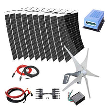 AUECOOR 24V 1600W Solar Wind Turbine Generator Kit: 400 Watt Wind Turbine + 10pcs 120W Flexible Monocrystalline Solar Panel for Off Grid 12V/24V Battery Charging