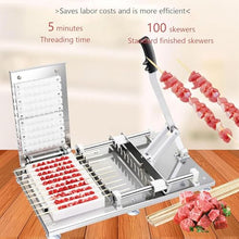 AMQYDT Manual Mutton Kebab Machine, 10 Holes BBQ Bamboo Skewer Meat Making Machine, Stainless Steel Skewers Brochette Beef Skewer Making Machine, Kebab Maker Press Mould, for Kitchen Picnic Camping