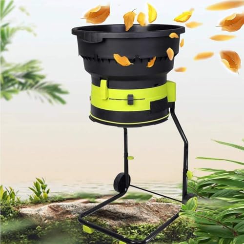 ZHLINGQ 2500W Leaf Shredder with Wheels and Storage Bag, Bladeless Electric Mulcher, 8000 RPM Compost Shredder Leaf Crusher, 54cm Wide Hopper for Pine Needles, Thatch, and Garden Debris NoPowerCord