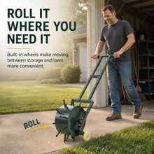 Heavy-Duty Rolling Core Lawn Aerator with Dual-Row Hollow Tines