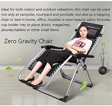 5JJJLOOOPP Folding Chair Extra Large Patio Lounger Lawn Chair Incline Chair Zero Gravity Outdoor Garden Beach Deck Sun Support 200kg Armchair (Color (Black Without Pad)