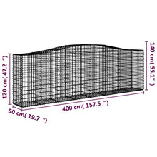 Arched Gabion Basket 157.5"x19.7"x47.2"/55.1" Galvanized Iron White Black Other