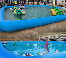 INTSUPERMAI Blue Inflatable Above Ground Pool 26.2×26.2×2ft with 110V Blower