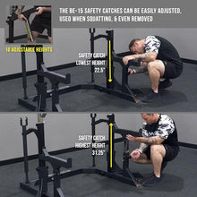 Valor Fitness Olympic Weight Bench with Squat Rack Combo - 6 Gauge Steel - USPA Certified - Adjustable Squat Stands - Black