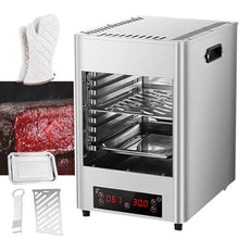 1700w Stainless Steel Automatic Steak Broiler,Electric Steak Broile W/Glove,Small Home Camping Oven Steak Cooker Machine -Touch Button/800℃ High Temperature/8-Layer Grill/Timer 30 Min,B